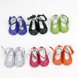 Mini chaussures de poupée de dessin animé de chat de 7cm, chaussures en cuir PU de 43cm et 18 pouces, accessoires de bébé géant, cadeau pour fille 