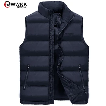 

WWKK 2020 New Arrival Men Sleeveless Jacket Winter Ultralight White Duck Down Vest Male Slim Vest Mens Windproof Warm Waistcoat