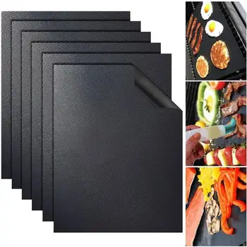 

4pcs Non-stick BBQ Grill Mat 40*33cm Baking Mat BBQ Tools Cooking Grilling Sheet Heat Resistance Easily Cleaned Kitchen Tools
