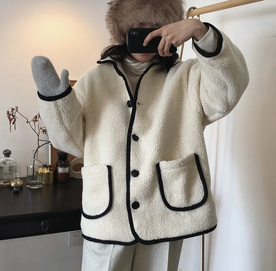 Tataria пальто из искусственной овчины, женская зимняя теплая куртка, женское толстое повседневное пальто из овечьей шерсти для женщин, плюшевое пальто, парки с длинным рукавом