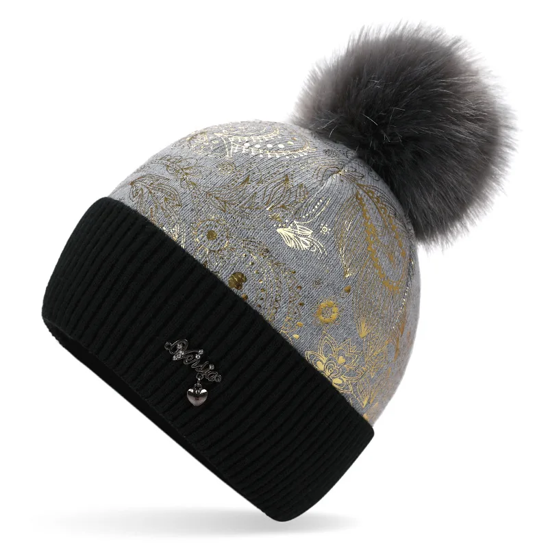 Cc beanie вязанные волосы мяч дамы милые моды innocent писсуары печатных толстые зимние аксессуары шерстяная шапка - Цвет: Армейский зеленый