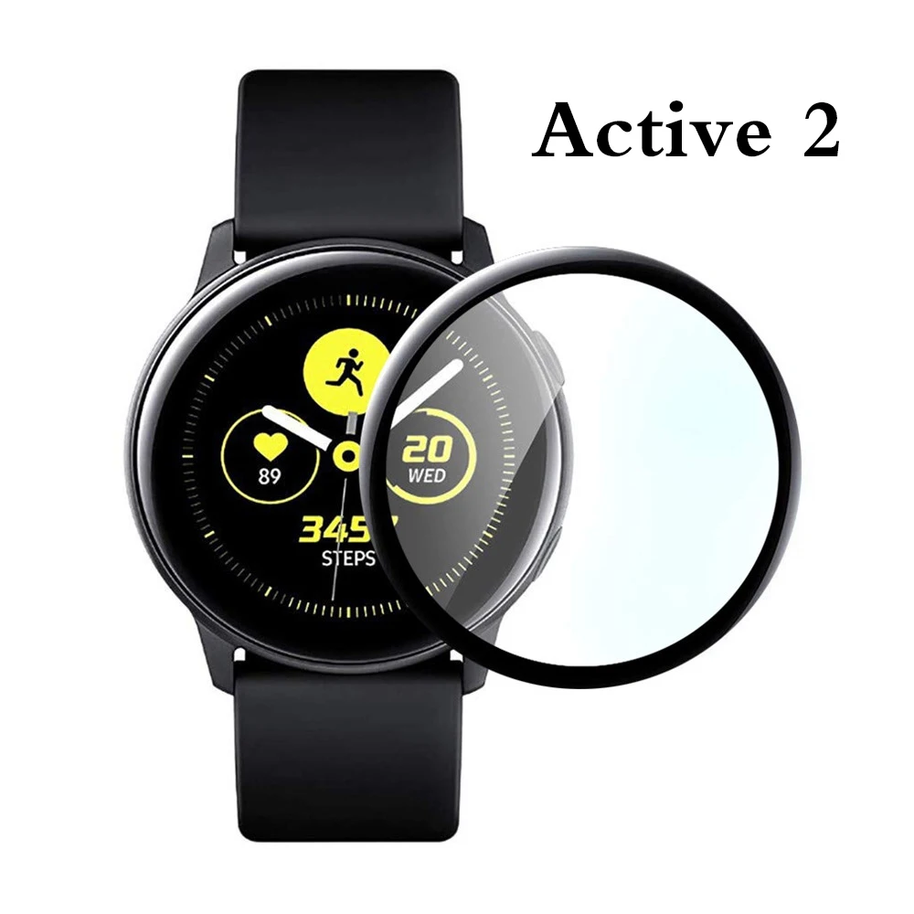 Защитная пленка для samsung Galaxy Watch Active 2 40 мм 44 мм закаленное стекло 3D протектор экрана из мягкого стекловолокна полноэкранный фильм