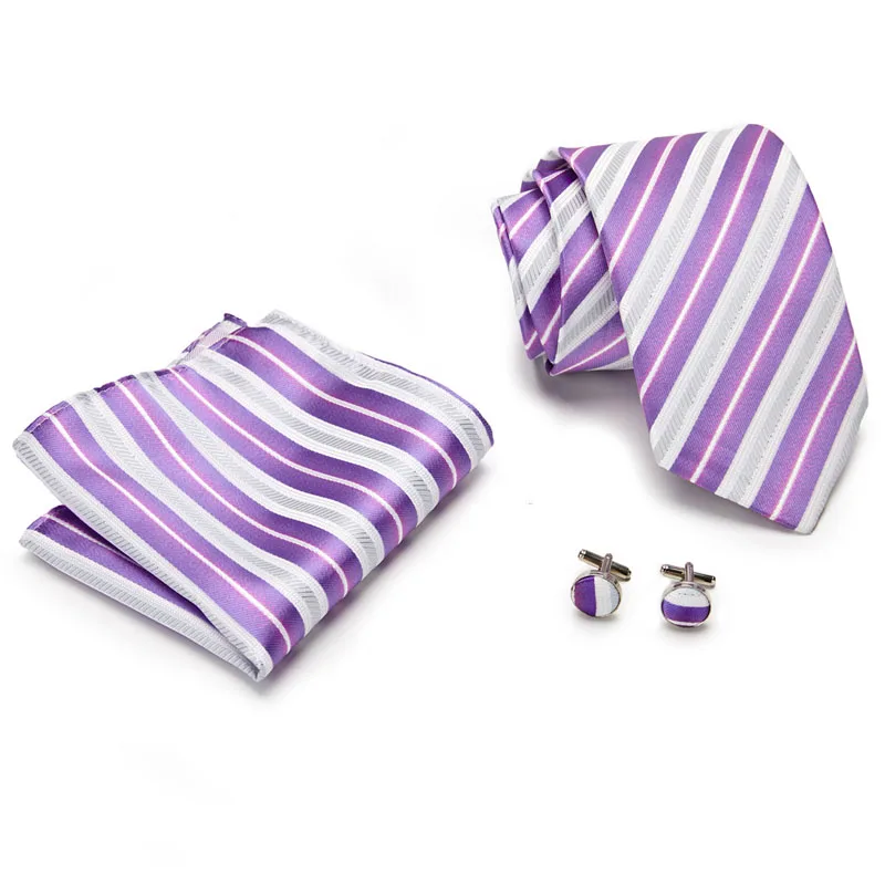 Новый мужской роскошный галстук на шею для мужчин бизнес синий полосатый 8 см 100% шелковый галстук набор модный дизайнерский галстук