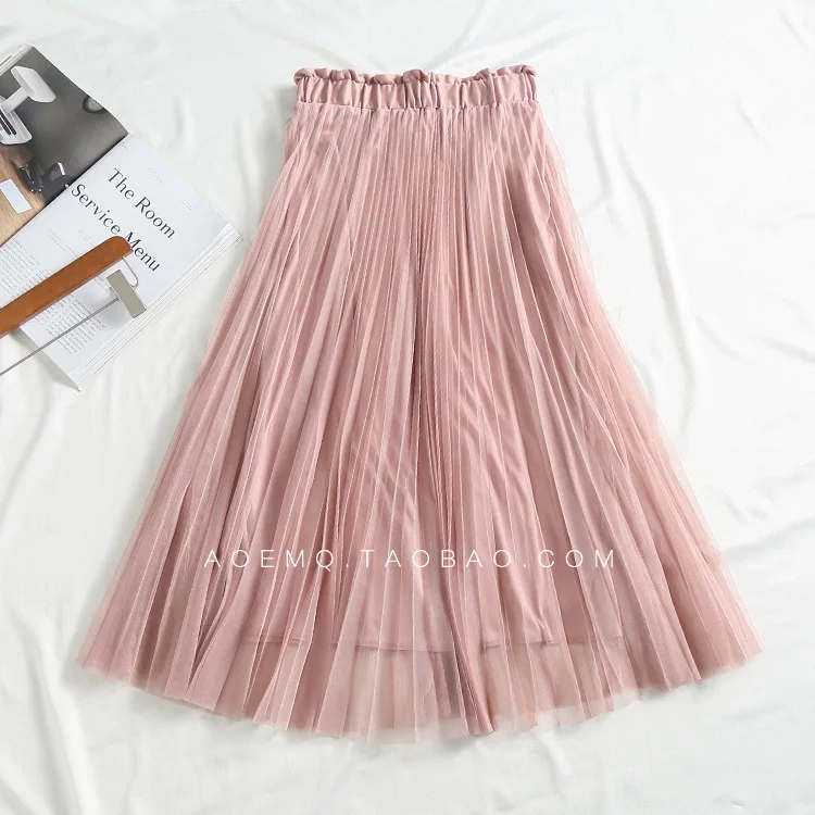 

One-Piece Epoxy Tooling Board Ear Elastic High-waisted Slimming Mid-length Stereo Pleated Skirt Entity