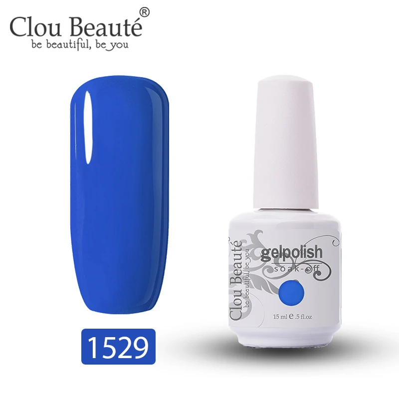 Clou Beaute 15 мл Гель-лак для ногтей УФ 179 цветов Varnich чистый цвет ногтей Блеск Топ УФ светодиодный гель Дизайн ногтей маникюрный лак гибридный - Цвет: 1529