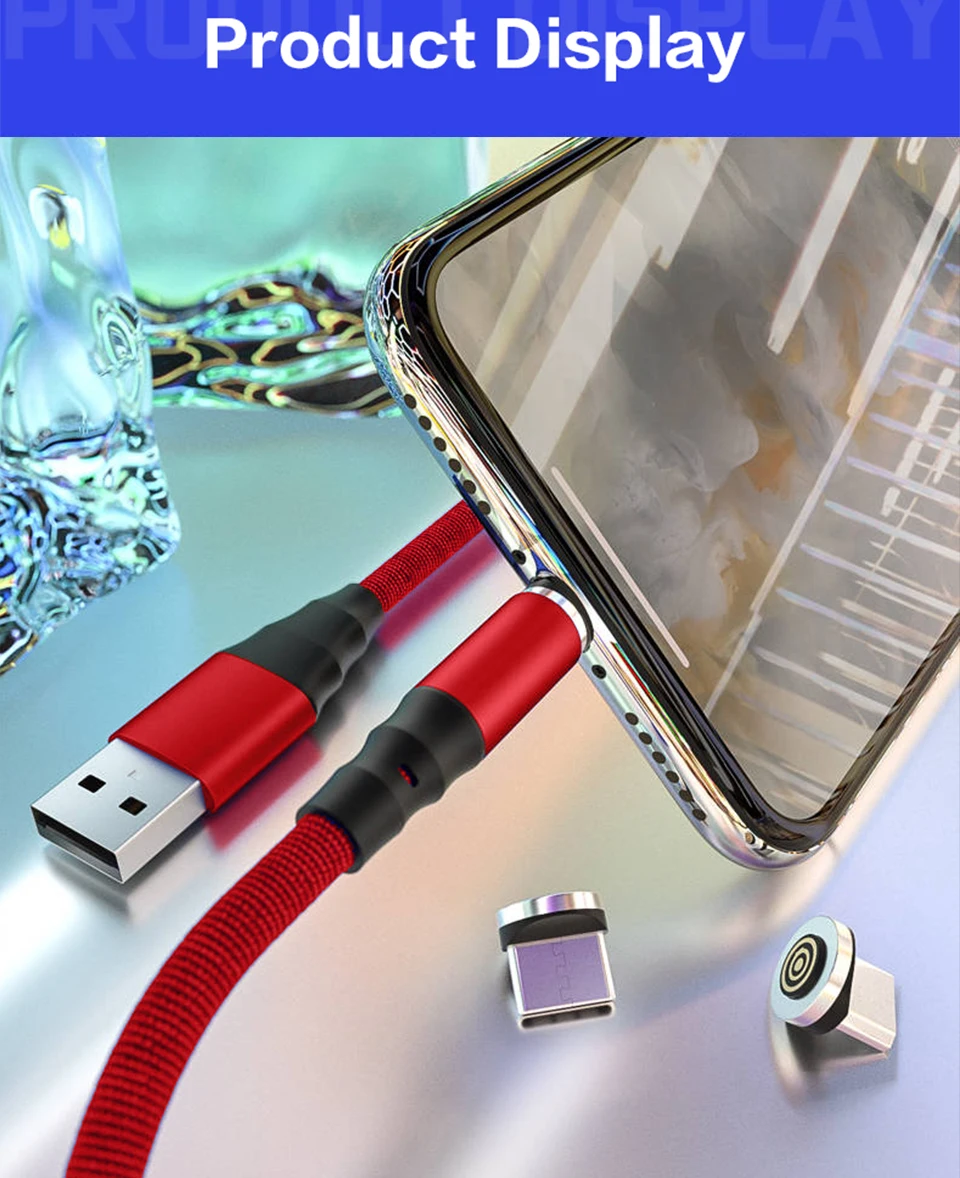 Магнитный кабель Venroii 3A, микро USB, быстрая зарядка, Тип C, магнитное зарядное устройство для телефона, usb type-C, для samsung S8, S10, Xiaomi, huawei, Honor