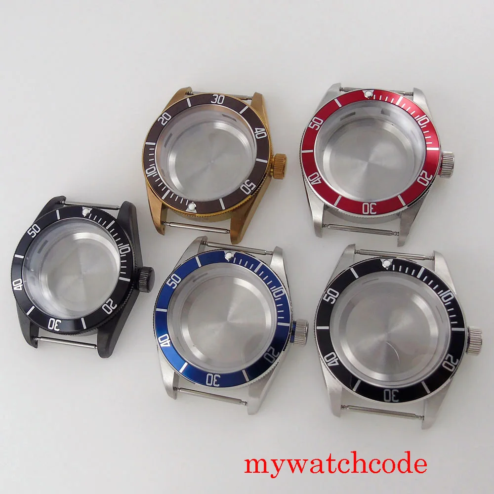 

41mm Stainless Steel Black PVD Bronze Plated Watch Case Sapphire Glass Fit MIYOTA 8215 ETA 2836 MINGZHU 2813 DG2813 Movement