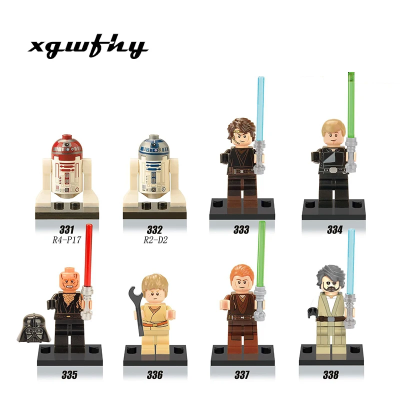 

Hot StarWarse Luke Leia Darth Vader Maul Sith Malgus Han Solo Jawas C3po Ewok Yoda Rey Building Blocks Toys For children jm128