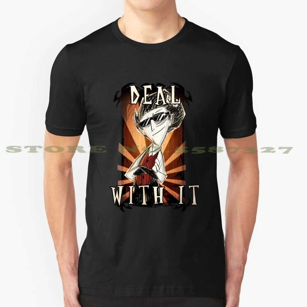 Забавная графическая футболка с надписью Deal With It на заказ | Мужская одежда