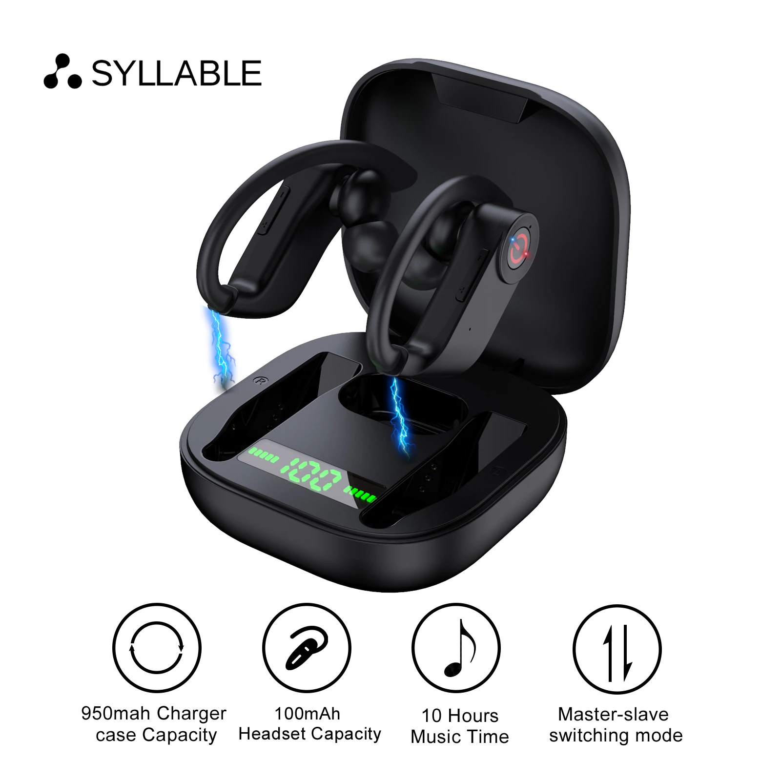 TWS-стереонаушники SYLLABLE PowerHBQ Pro 10 часов работы | Электроника