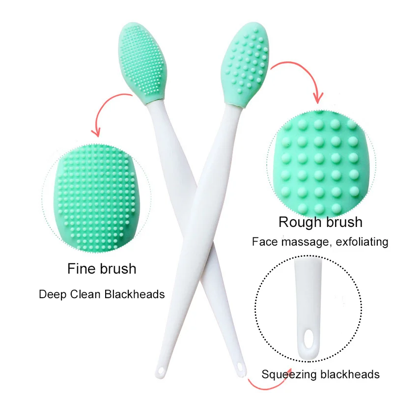1pc Nose Blackhead Removal Brush Soft Silicone Facial Cleansing Massager Brush Face Care Clean Exfoliator Black Head Remover 3