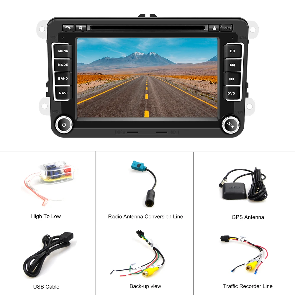 Hikity автомобильный мультимедийный плеер 2 Din 7 ''RDS автомобиль Радио Аудио Bluetooth Автомобильный MP5 плеер gps FM автомобильное радио DVD проигрыватель для Автомобили VW