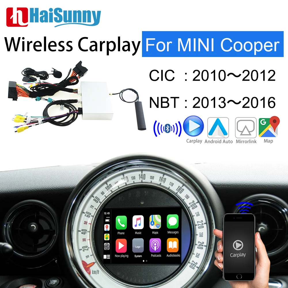 Wireless Carplay For Mini Cooper CIC NBT Support Upgrade Screen 2010-2016 Android Auto Multimedia GPS Navigation System Car Play