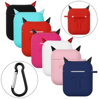 

Silicone TPU Protective Cover for Apple Airpods Charging Box with Hooks Bluetooth Wireless Earphone Case
