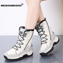 Модные женские ботинки высокое качество, высота до середины голени, зимние ботинки Для женщин на шнуровке; удобная Уличная обувь; нескользящая подошва; резиновые сапоги