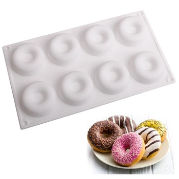 

Silicone Donut Baking Pan Non-Stick Donut Mold Makes 8-Cavity Donuts Dishwasher Safe Perfect Shaped Doughnuts Confectionery Tool