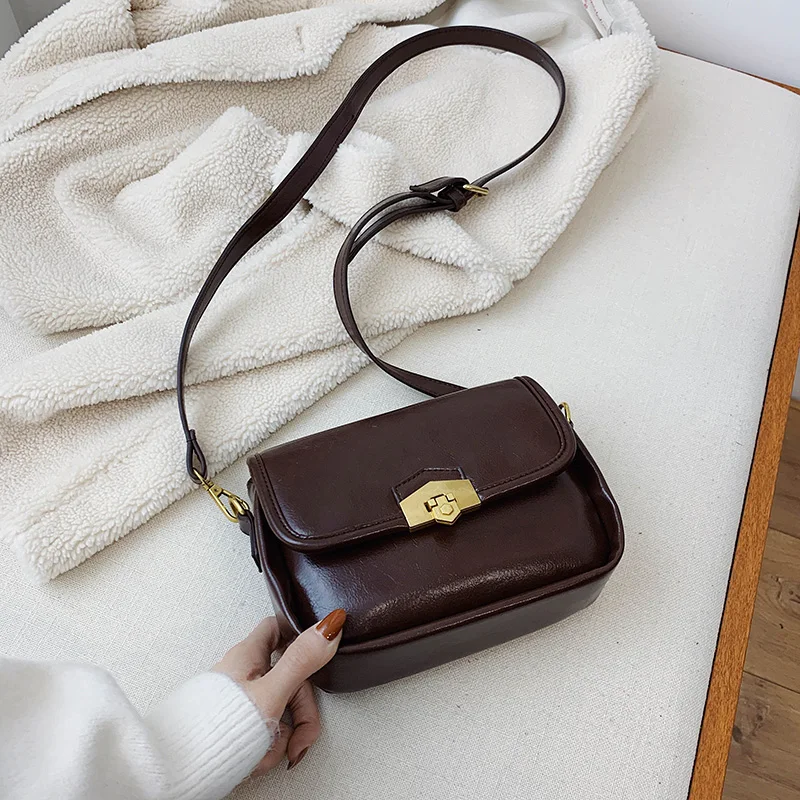 

Pure color PU small square bag 2020 new shoulder Messenger bag ladies bag fashion casual small bag girl mobile phone bag