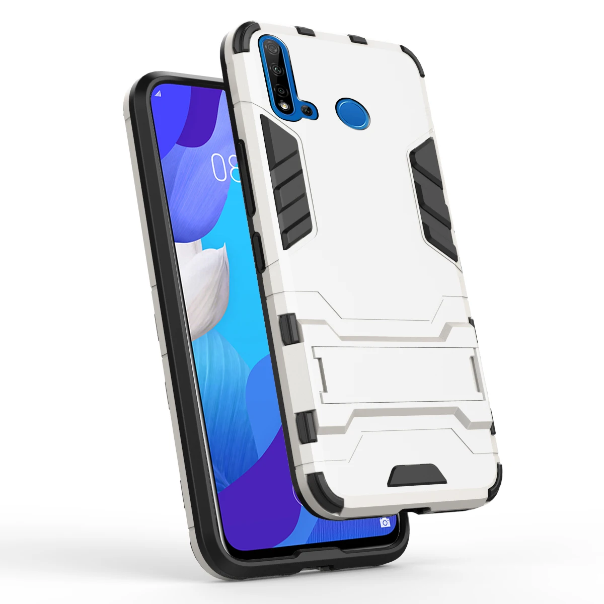 Для huawei P20 Lite Nova 5i Nova 5 Pro задний двухслойный чехол TPU+ PC Гибридный чехол Противоударная защитная оболочка с подставкой