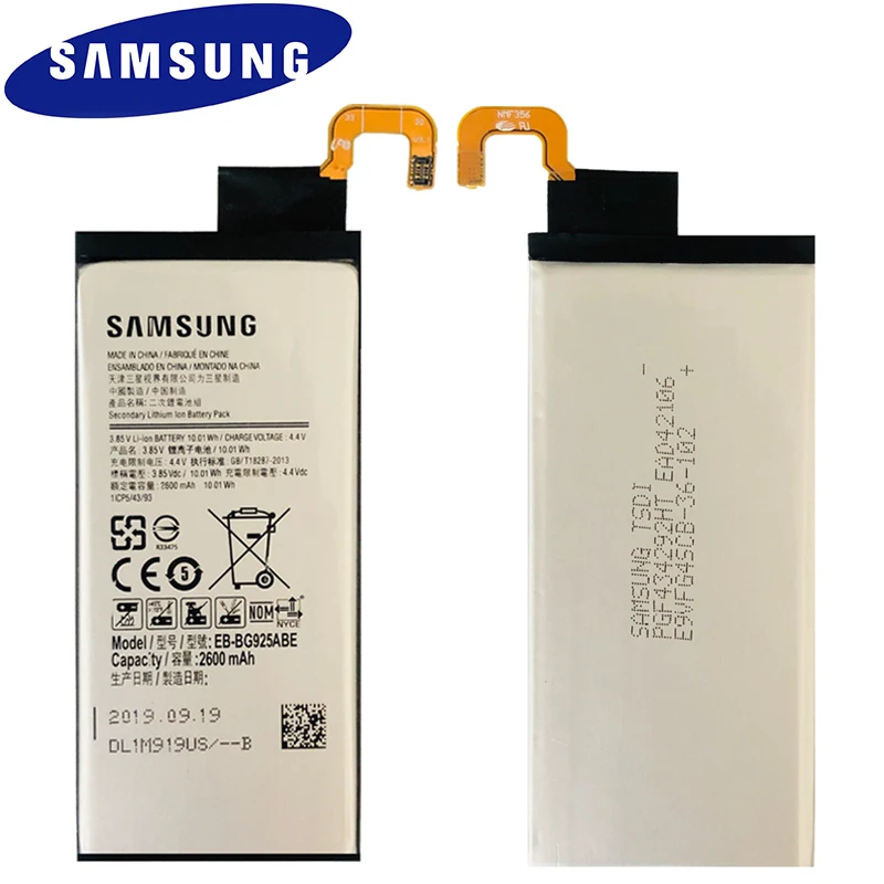 Samsung оригинальная замена Батарея EB-BG925ABE 2600 мА-ч для samsung GALAXY S6 край G9250 G925FQ G925F G925S S6Edge G925V G925A