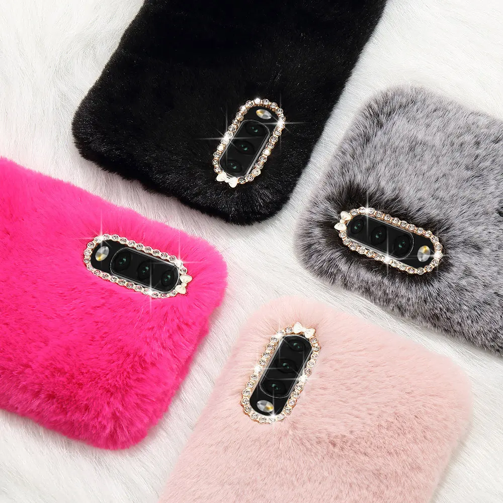 

LLZ.COQUE Furry Case for Samsung Galaxy A10 A10e A20 A20e A3 A30 A40 A50 A6 A6 A70 A8 J3 J4 J5 J6 Plus 2017 2018 Rabbit Covers