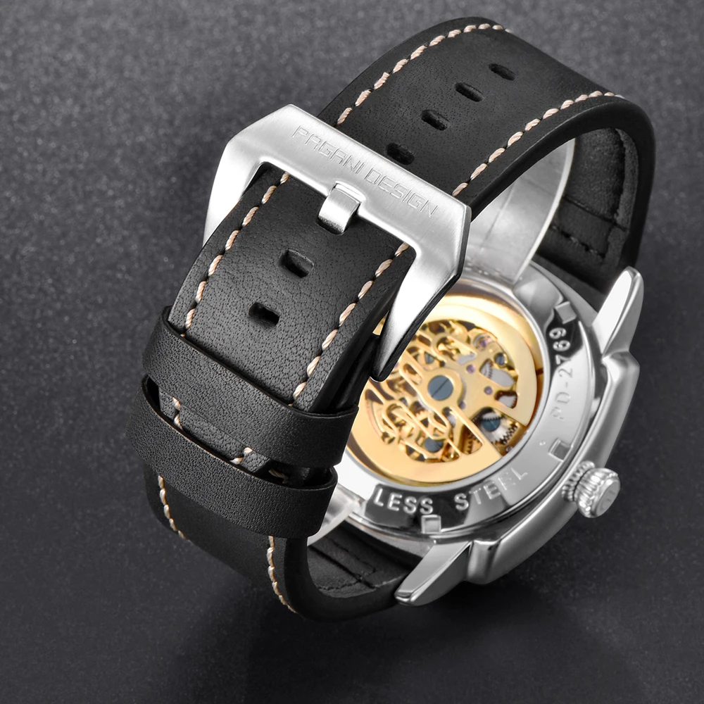 high quality PAGANI DESIGN Luxury Tourbillon Mechanical Watches Luminous Genuine Leather Fashion Casual Skeleton Automatic Watch free dropshipping (26)