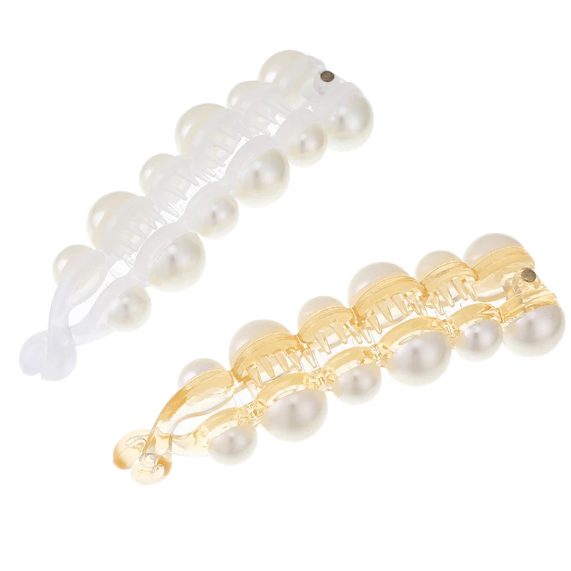 wide headbands for short hair AWAYTR 1Pc Pearls Hairpins Hair Clips Jewelry Banana Clips Headwear Women Hairgrips Girl Ponytail Barrettes Hair Pins Accessorie big hair clips