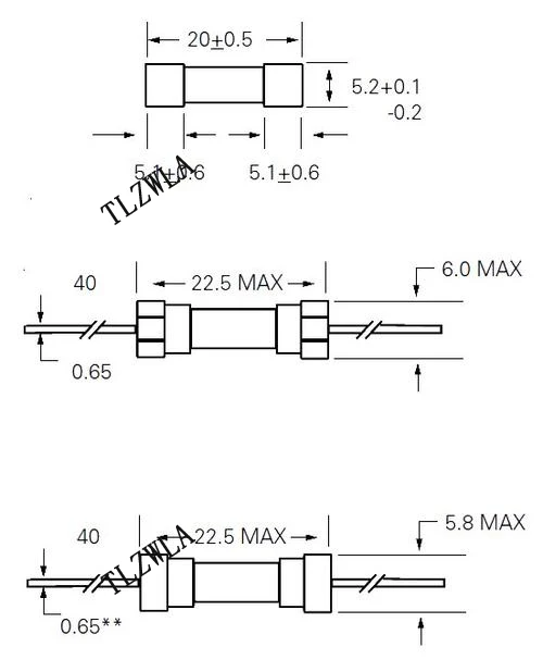 Axial Glass Fuse Fast Blow 250V With Lead Wire 5*20 F 0.5A/1A/2A/3A/3.15A/4A/5A/6.3A/8A/10A/12A/15A The fuse tube 10PCS glass tube fuse kit,glass tube fuses,glass fuses,tube fuses,fast acting fuse