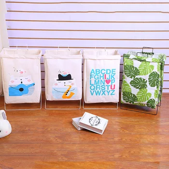 

Waterproof Iron Triangle Frame Storage Basket Folding Dirty Basket Clothing Basket Household Goods Creative Foldable Cotton