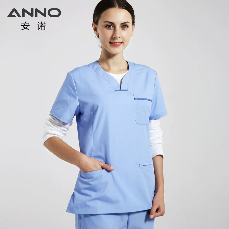 Nurse uniform scrub suit nursing dress hospital supply for female ANNO medical uniform