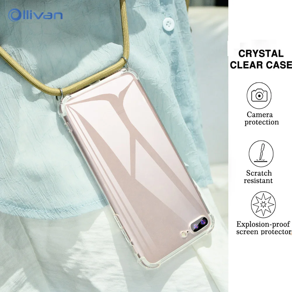 

Crossbody Strap Case For XiaoMi Mi 8 9 Se 8Lite Cover Soft For XiaoMi RedMi 7A 6A K20 Note 5 6 7 Pro Lanyard Protection Cover