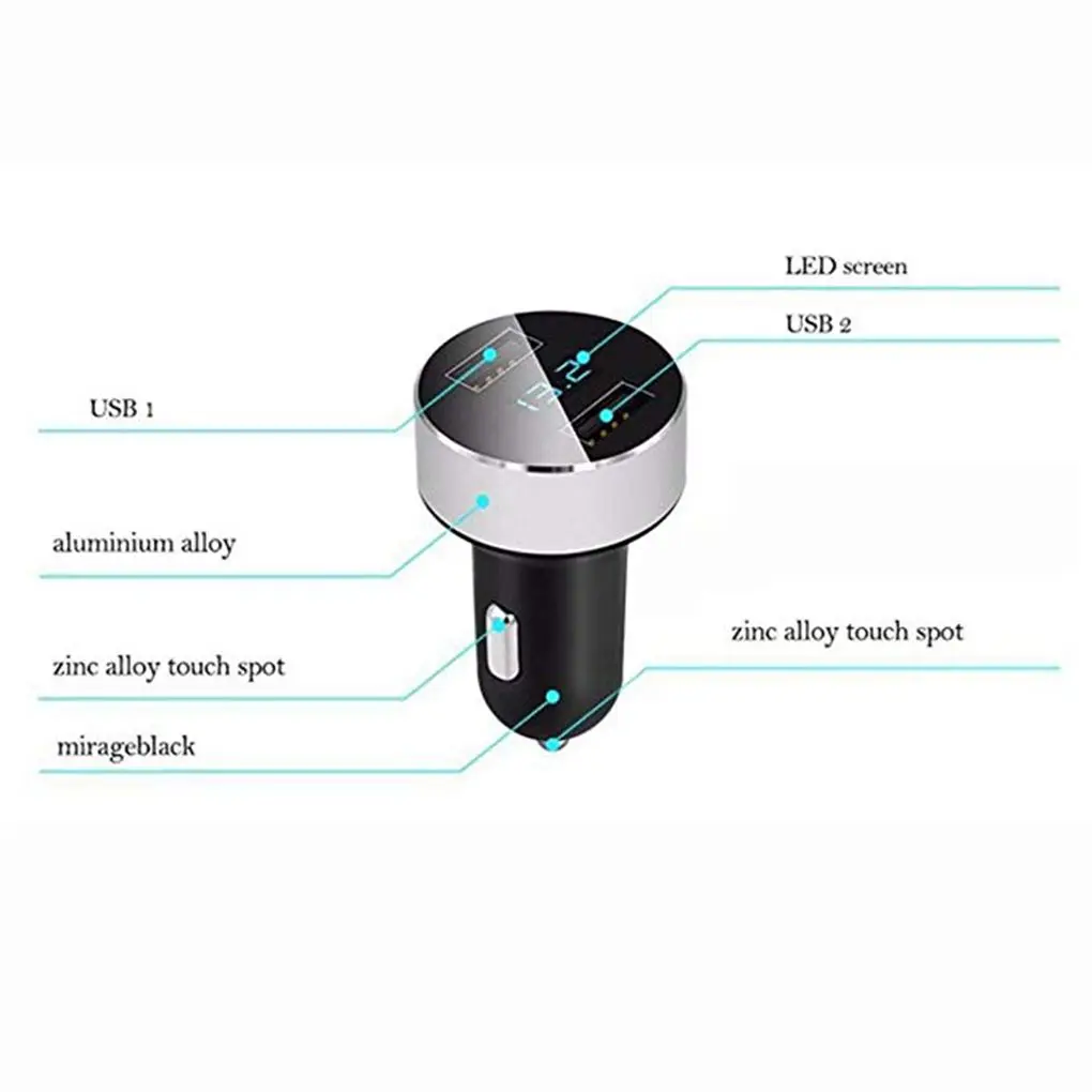 Автомобильное зарядное устройство с двумя usb-портами 3,1 А, светодиодный дисплей, универсальное автомобильное зарядное устройство для мобильного телефона, для Xiaomi, для samsung S8, для iPhone, планшета