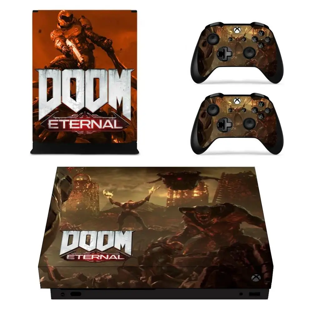 YSX1X1409 Для Xbox One X стикер s Doom виниловое покрытие Наклейки Обложка Pegatinas Adesivos для Xbox one X консоли пульта дистанционного управления скины - Цвет: YSX1X1409