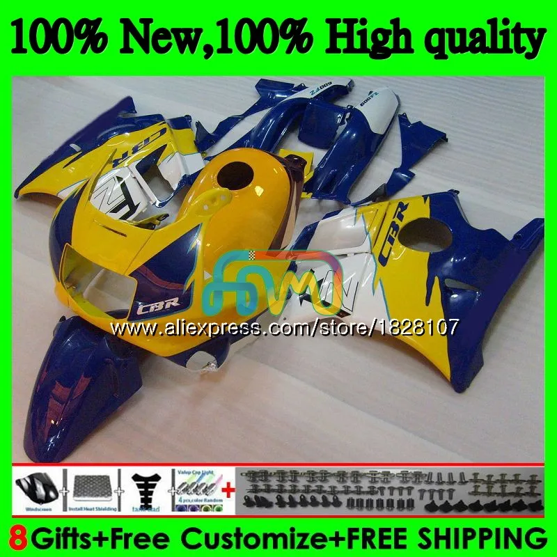 CBR 600F3+Tank For HONDA CBR600FS CBR 600 FS F3 1995 1996 1997 1998 3BS.78 CBR600 F3 CBR600F3 95 96 97 98 Fairing Yellow blue