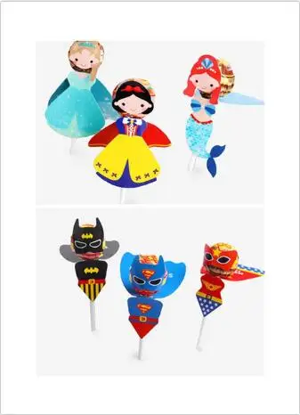 18 шт. карточки с супергероями/принцессами для украшения леденцов | Дом и сад
