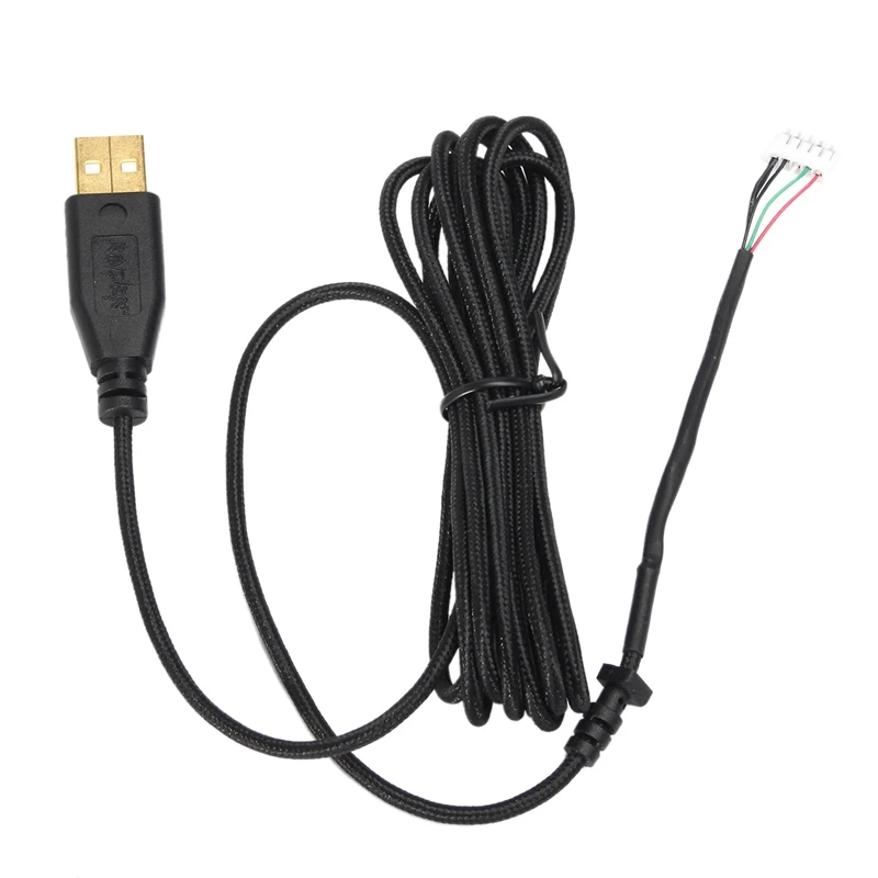 

Usb Cable Mice Line For Razer Deathadder Hex Molten 2012 Approx. 2.1M 5 Wires 5 Pins Black Gold Plated Replacement Gaming Mouse
