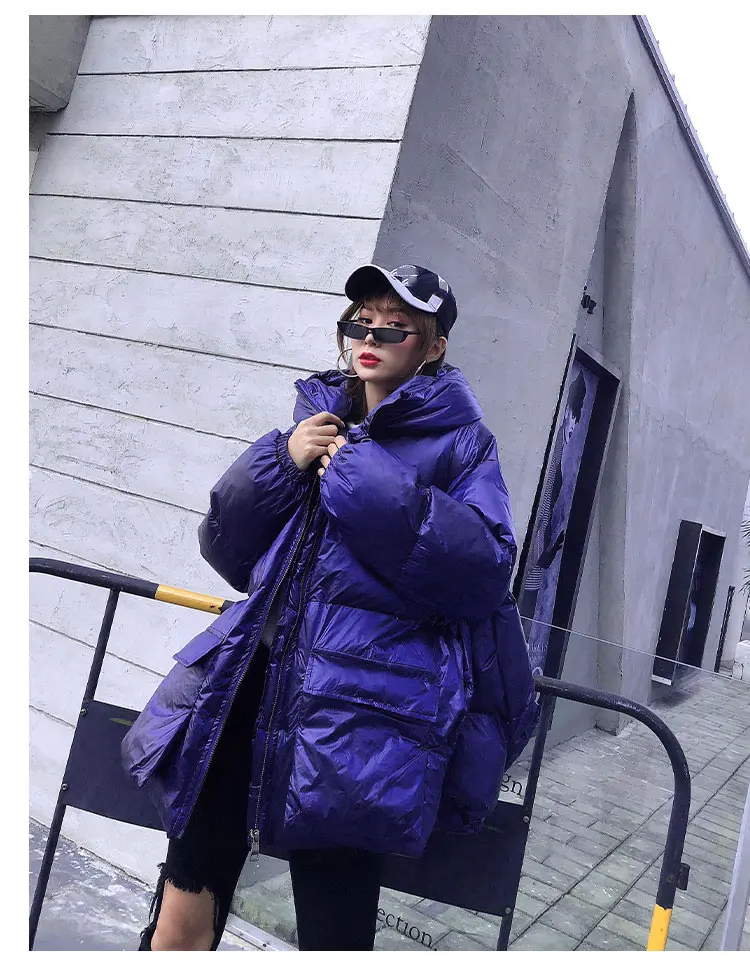 XITAO, женская модная Новая парка, длинный рукав, элегантная, маленькая, свежая, с капюшоном, воротник, прямой карман,, зимняя парка, пальто, XJ2541