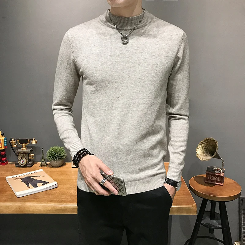 Liketkit, мужской свитер,, мужской, японский, водолазка, однотонный, Повседневный, свитер, мужской, облегающий, вязанный, пуловер, зимний джемпер, топы