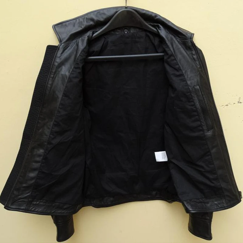 Американские Flight Мужские настоящие кожаные куртки Slim Fit негабаритных 4XL 5XL мужские дубленки Натуральная кожа Мужская одежда A836