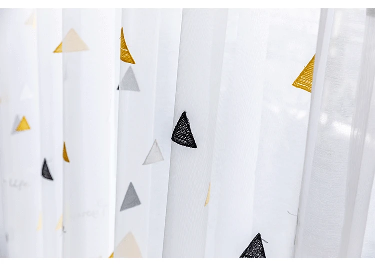 В скандинавском стиле треугольные тюлевые шторы для детской спальни детские оконные процедуры прозрачные для гостиной Готовые настройки