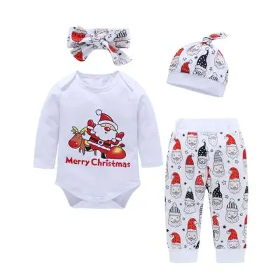 LOOZYKIT/Рождественская одежда; милая детская одежда для маленьких девочек и мальчиков; первое Рождество; Ромпер брюки с надписью; шляпа; наряды; Рождественский комплект; осенняя одежда - Цвет: style 5
