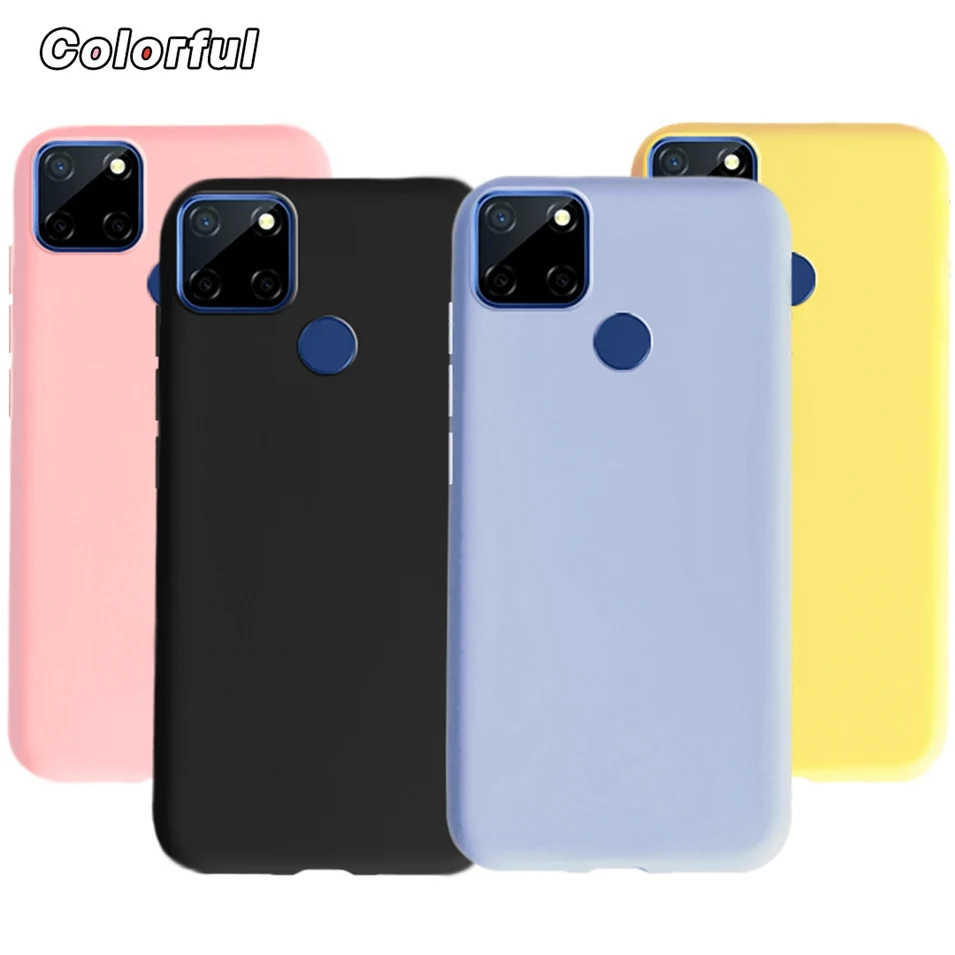 Funda de silicona líquida para Realme C12 C25 Narzo20 Narzo 30A funda trasera del teléfono suave para Realme C12 C25 Coque Realme Narzo 20 30A
