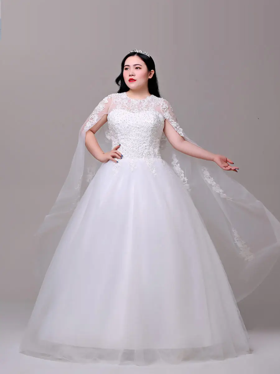 Свадебное платье размера плюс белая элегантная шаль Vestido De Novia T415 жемчуг блестками свадебное платье для беременных женщин