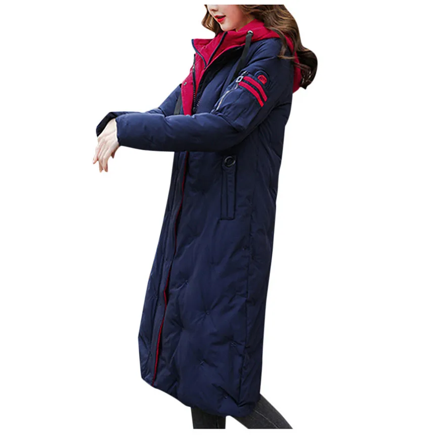 Модное женское зимнее теплое пальто с капюшоном, Толстая теплая тонкая куртка, длинное пальто, зимнее женское пальто, Manteau Femme Hiver