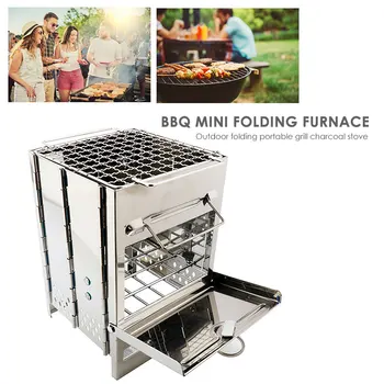 

Portable Stove Compact 5pcs Silver 420 Stainless Steel BOIL Wood Burning Camping Stove Pot Cooking System Outdoor Traveling