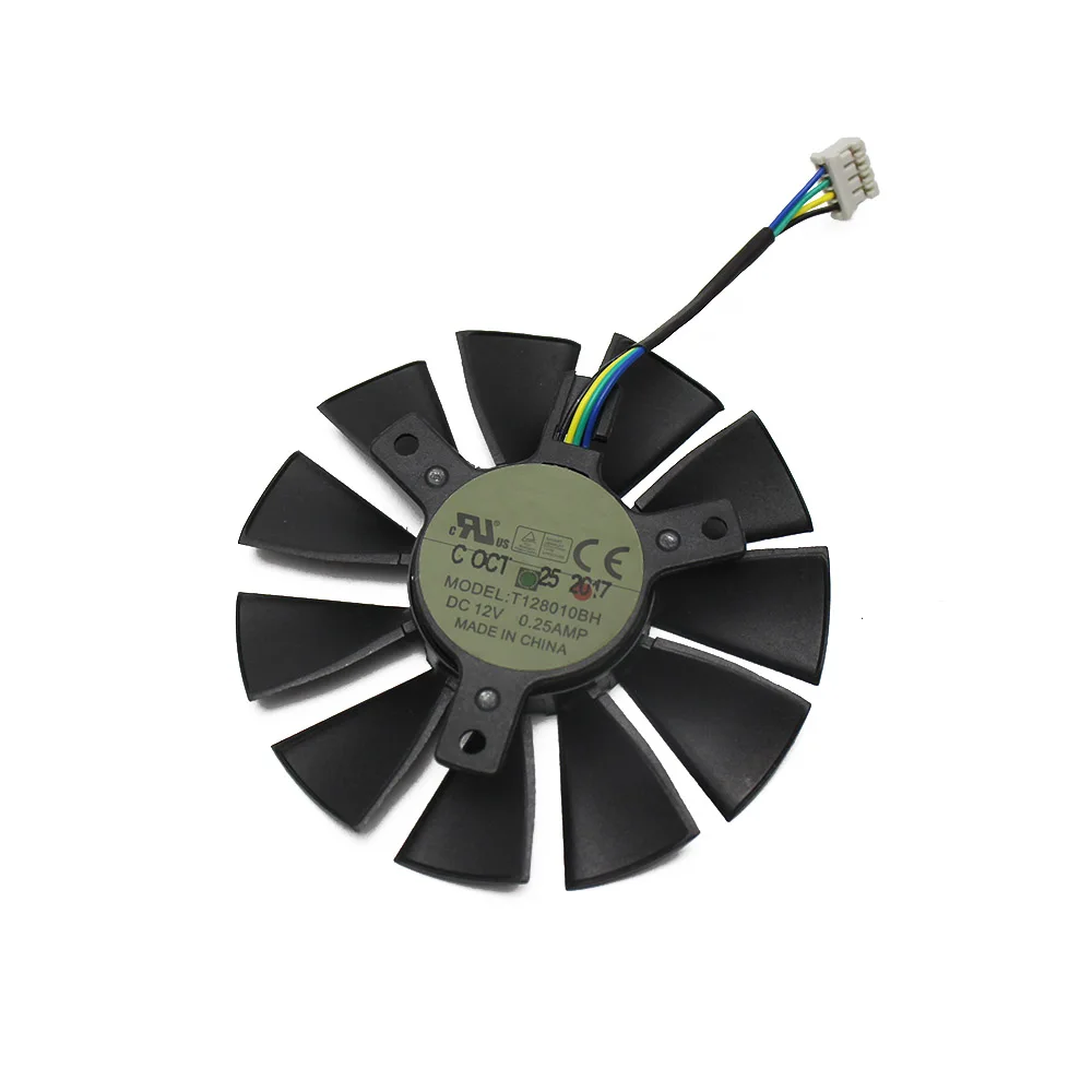 Кулер T128010BH 75 мм DC 12 В 0 25 а для ASUS STRIX GTX1050 Ti GTX 1050Ti RX 460 RX560 графический вентилятор с