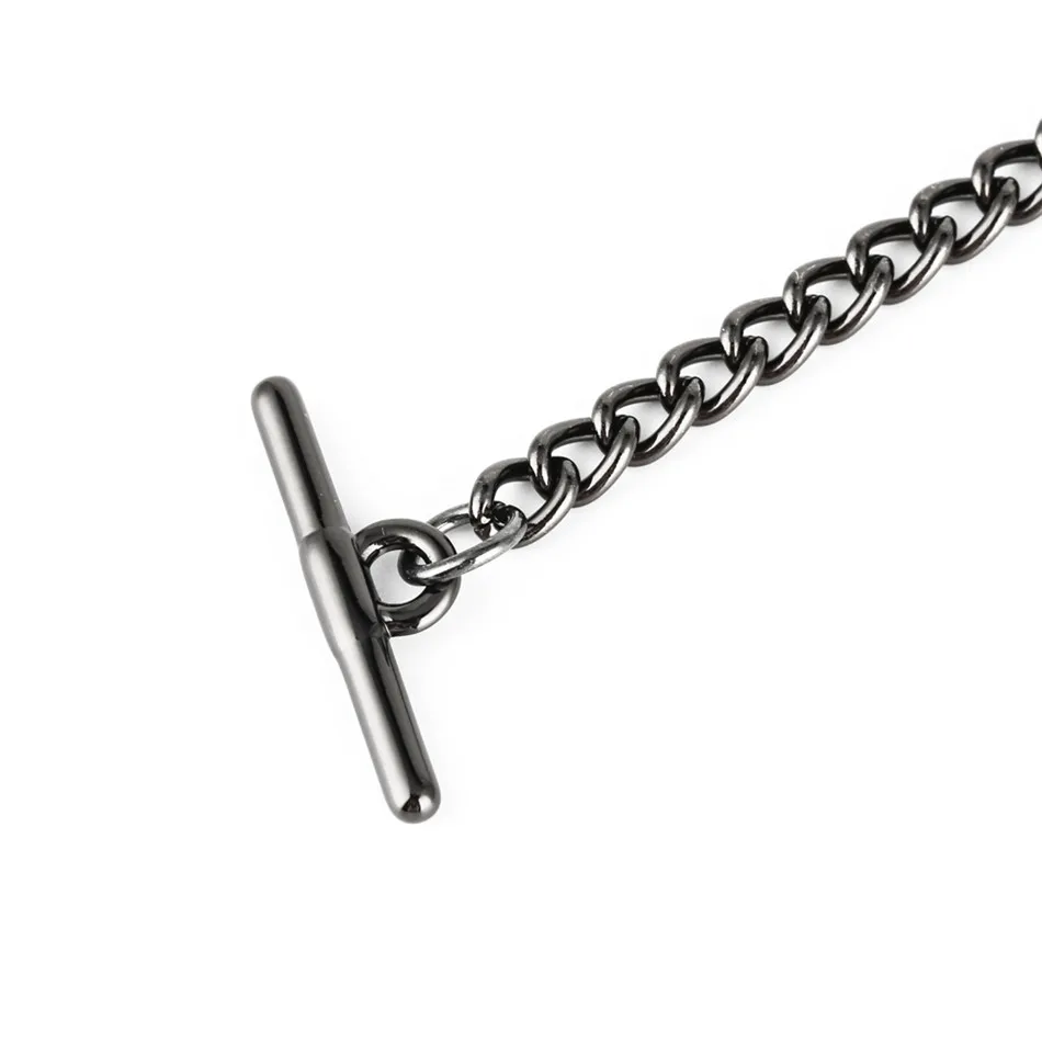 Pocket Watch Chain Gold/Black T Bar Pocket Chains