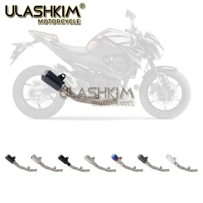 Motorcycle Full System Exhaust Muffler Modified Middle Link Pipe Slip On For kawasaki Z800 2013 Q