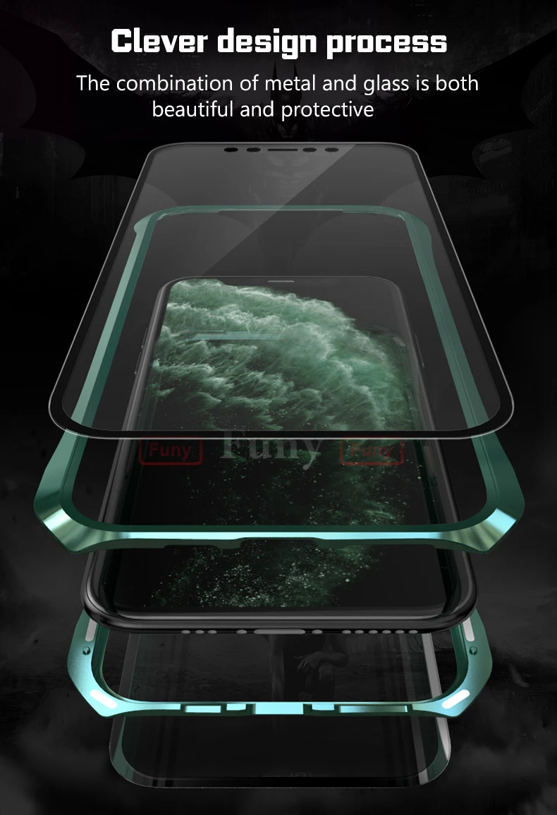 Для iPhone11 Pro Max Чехлы Магнитный чехол для iPhone 11 чехол 360 металлический чехол для телефона полное покрытие чехол для телефона iPhone11 Pro
