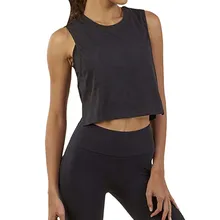 Йога Топ Футболка женская без рукавов Женская Спортивная кофта занятия в тренажёрном зале Бег Фитнес Топ быстросохнущая дышащая Playera Mujer# C