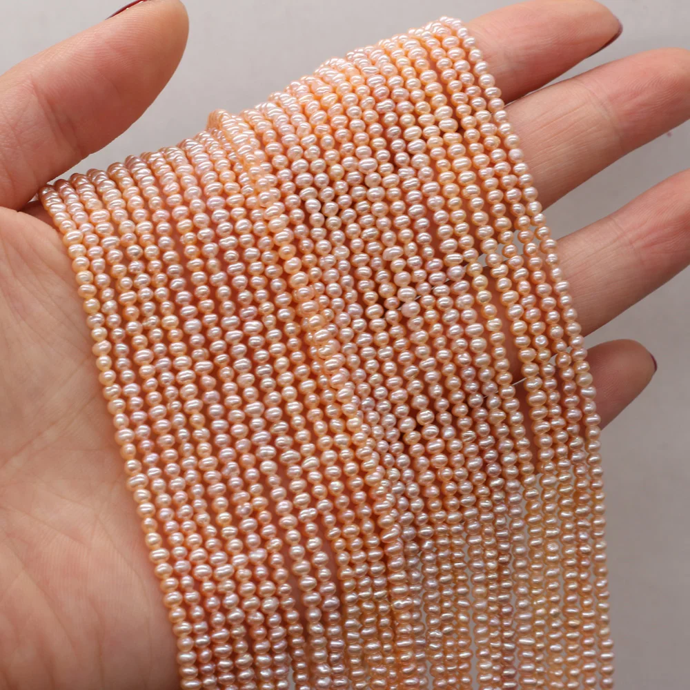 High Quality 100% Natural Freshwater Pearl Potato Shape Beads White Purple for Jewelry Making Bracelet Necklace Size 2-2.5mm